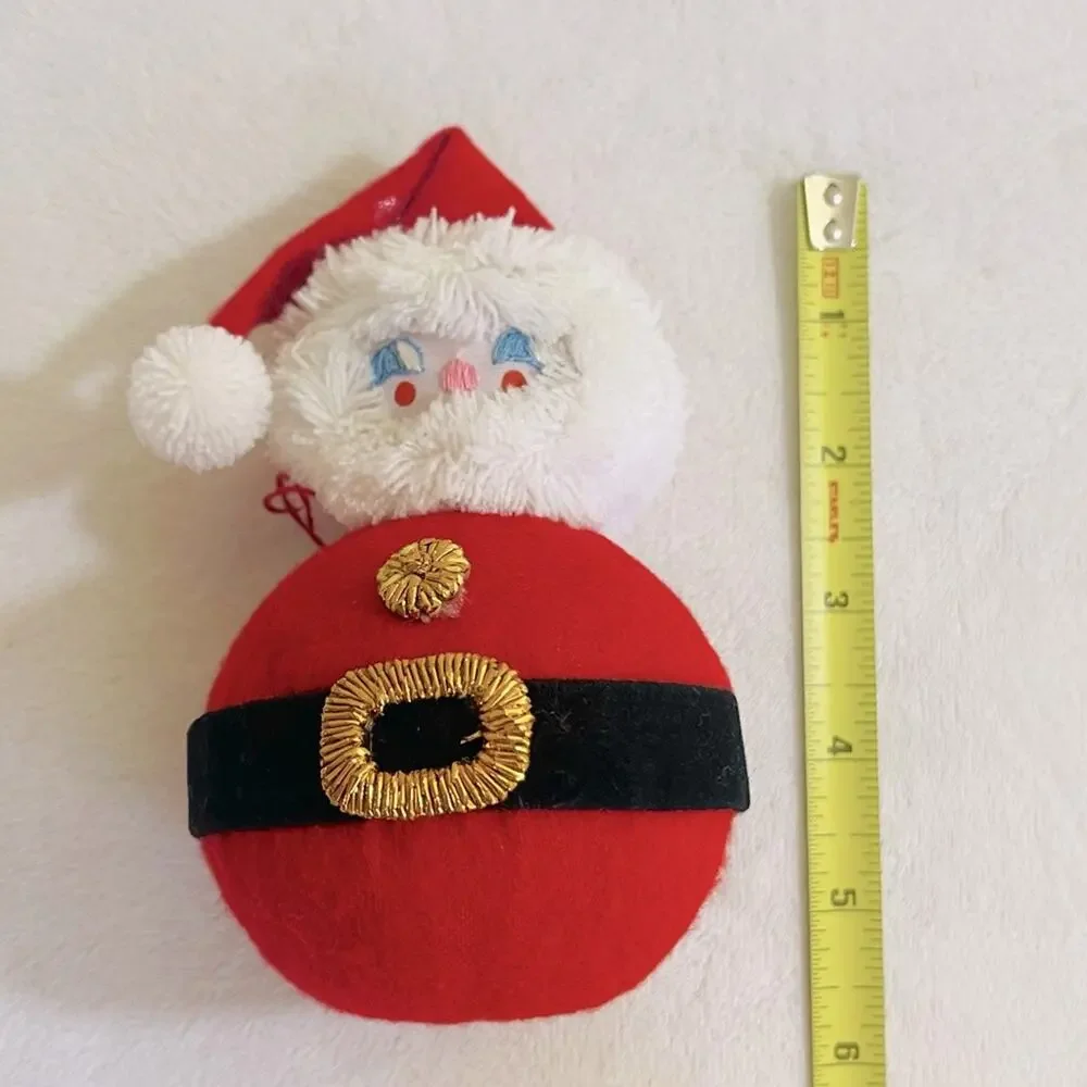 Vtg 60's Retro Handmade Roly Poly Santa Christmas Ornament Japan Gift Topper MCM
